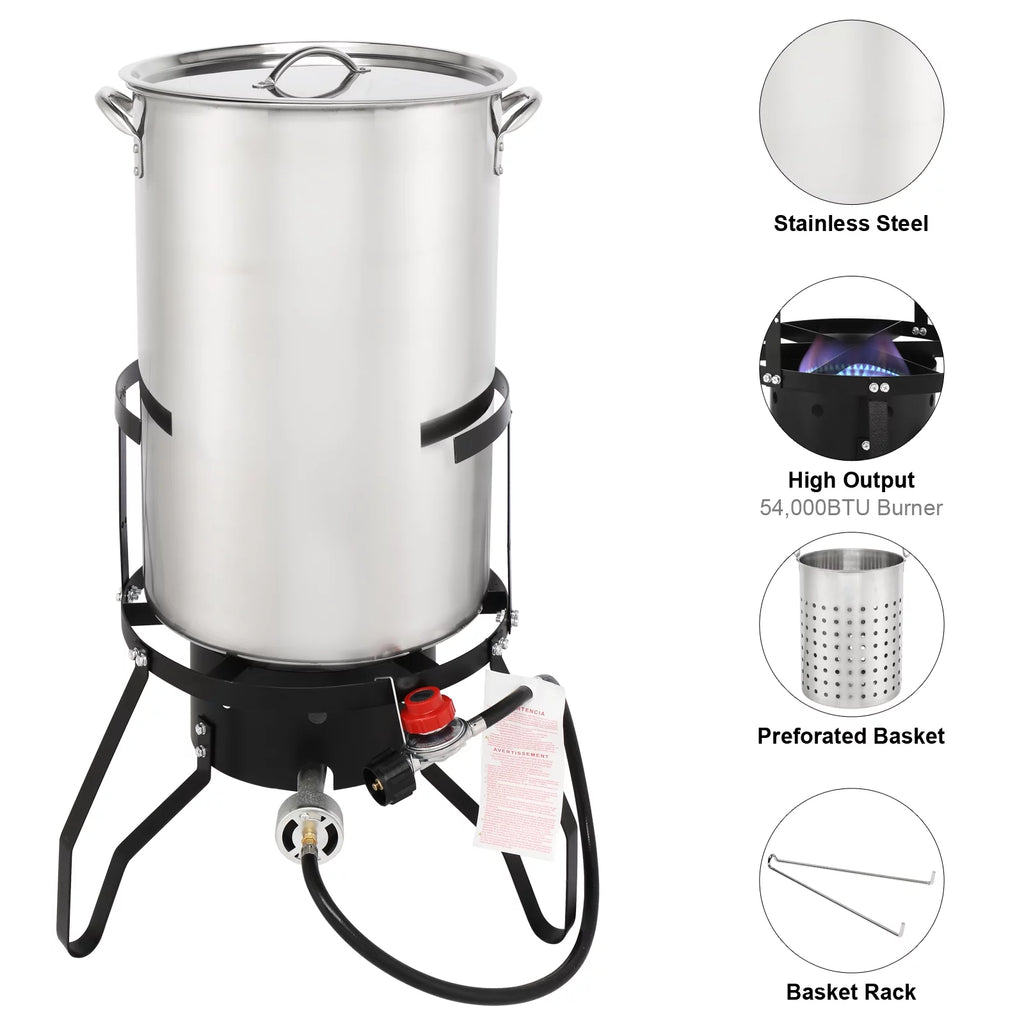 50qt Propane Stainless Steel Fryer Kit U424