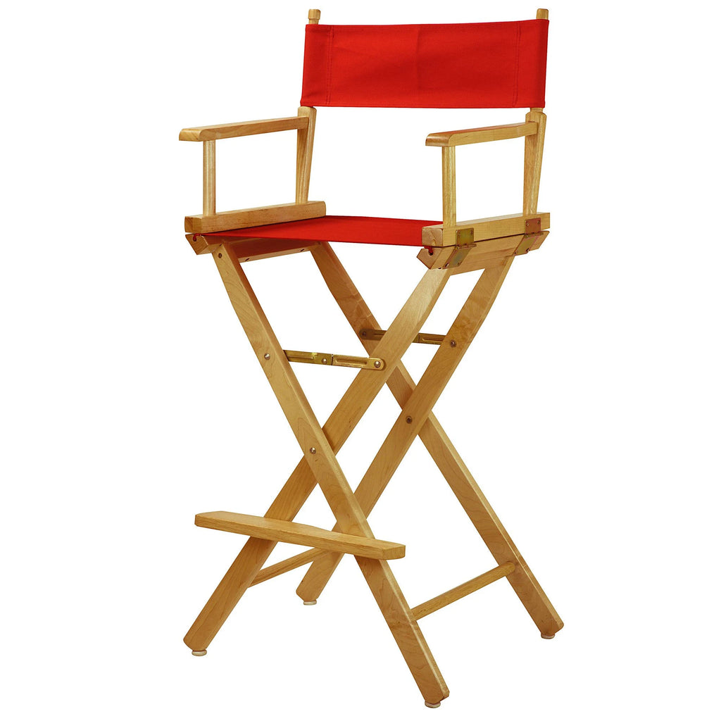 Natural Frame Red Canvas Director's Chair D701081