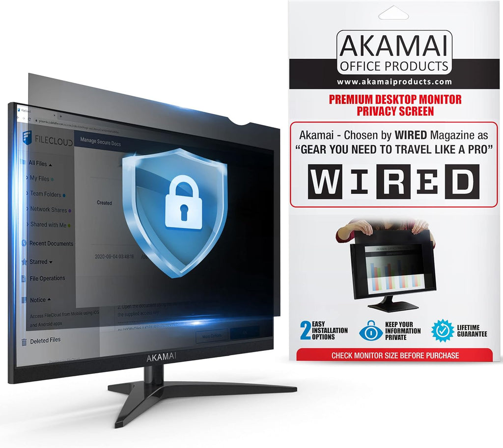 Black 23 inch Computer Privacy Screen (16:9) Desktop Monitor Protector, Pack of 2 S72079