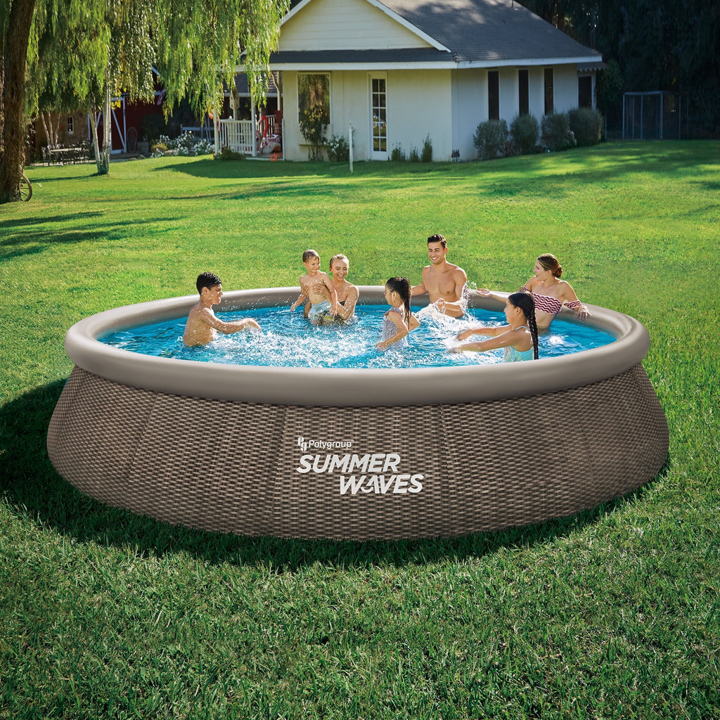 15 ft Dark Double Rattan Round Pool P137225