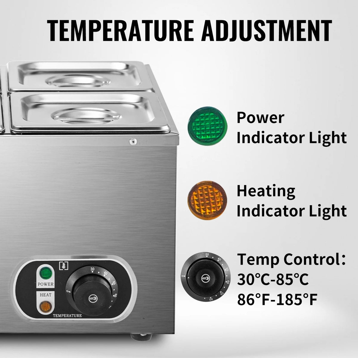110V 6-Pan Stainless Steel Commercial Food Warmer U745