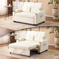 Light Green Faux Leather Convertible Futon Sofa Bed with USB Ports Z81382
