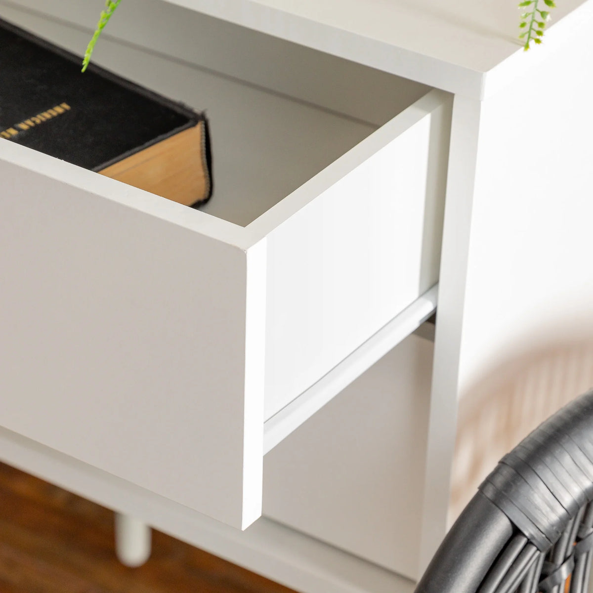 White 2 Drawer Side Table Set of 2 F428