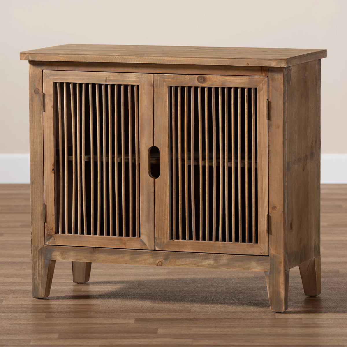 Medium Oak Finished 2-Door Wood Storage Cabinet S817