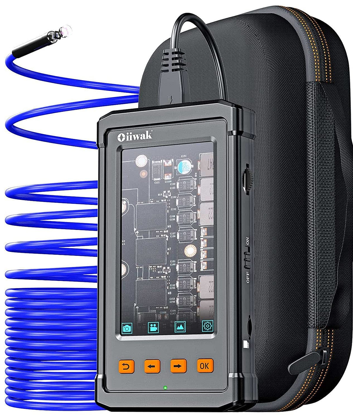 50FT 1080P HD 4.3inch LCD Screen Waterproof IP68 Endoscope Snake Camera with 6 LED Lights B44119