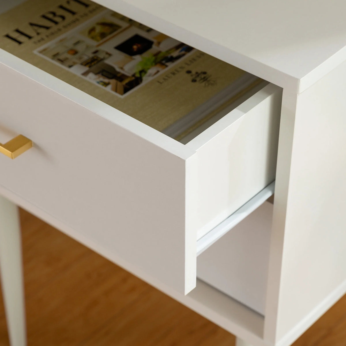 White 2 Drawer Side Table Set of 2 F428