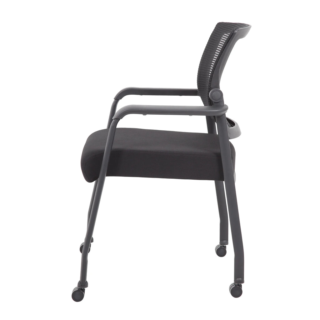47" Round Table & 4 Mesh Guest Chair with Casters R322764