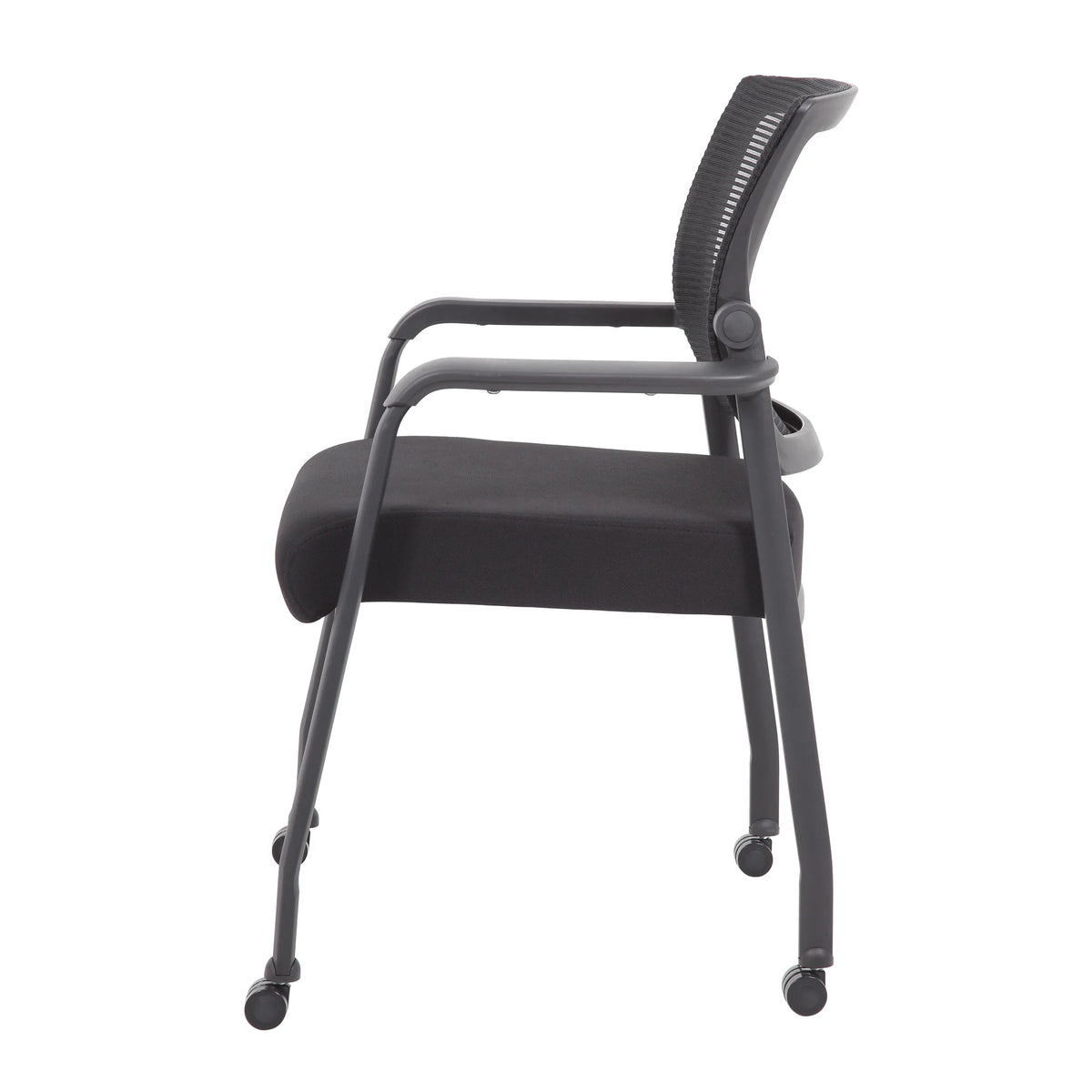 47" Round Table & 4 Mesh Guest Chair with Casters R322764