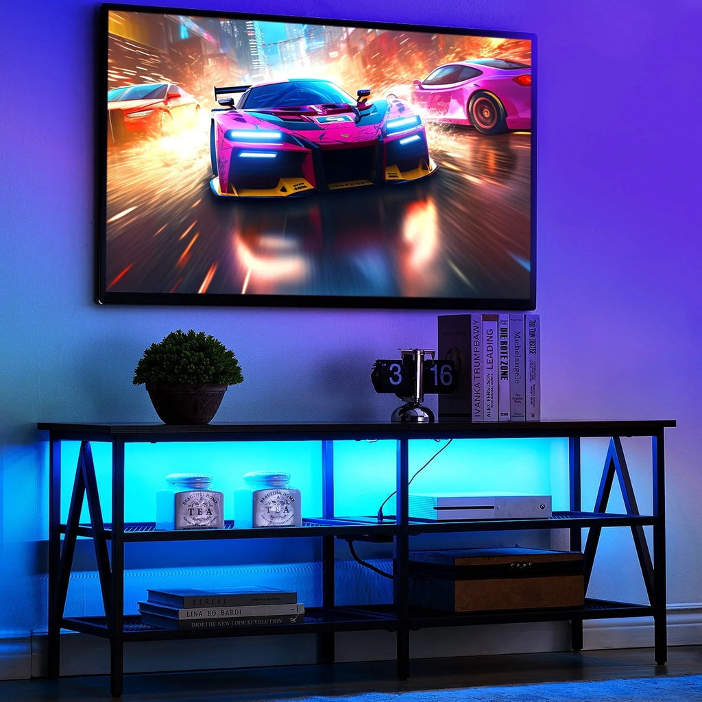 55 inch TV Stand with LED Lights U4369