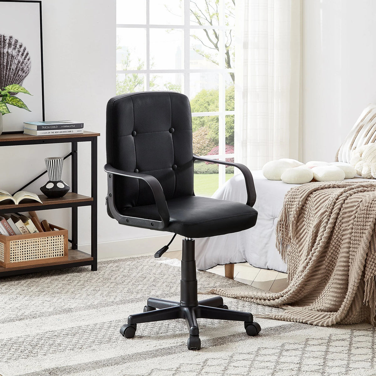 Black Corner Computer Desk & Chair Set C142626