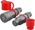 1/2" Body ISO 16028 Flat Face Hydraulic Quick Connect Couplers, 5/8″ JIC Thread, Pack of 2 Z26045