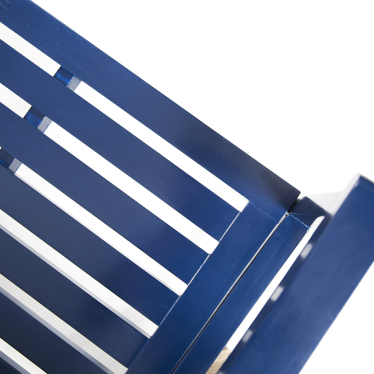 Navy Blue Acacia Wood Outdoor Bench L5865