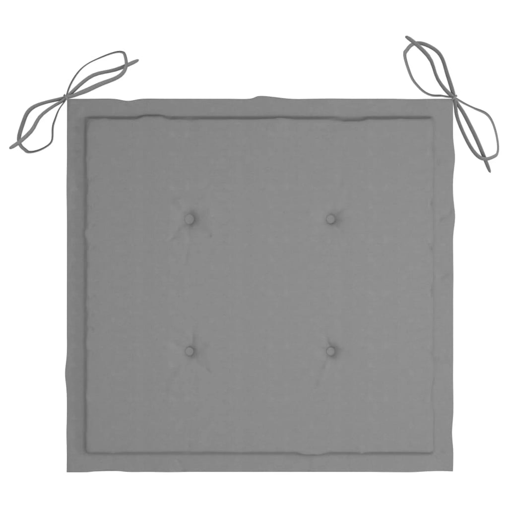 Set of 2 Wooden Garden Chairs with Gray Cushion A3576
