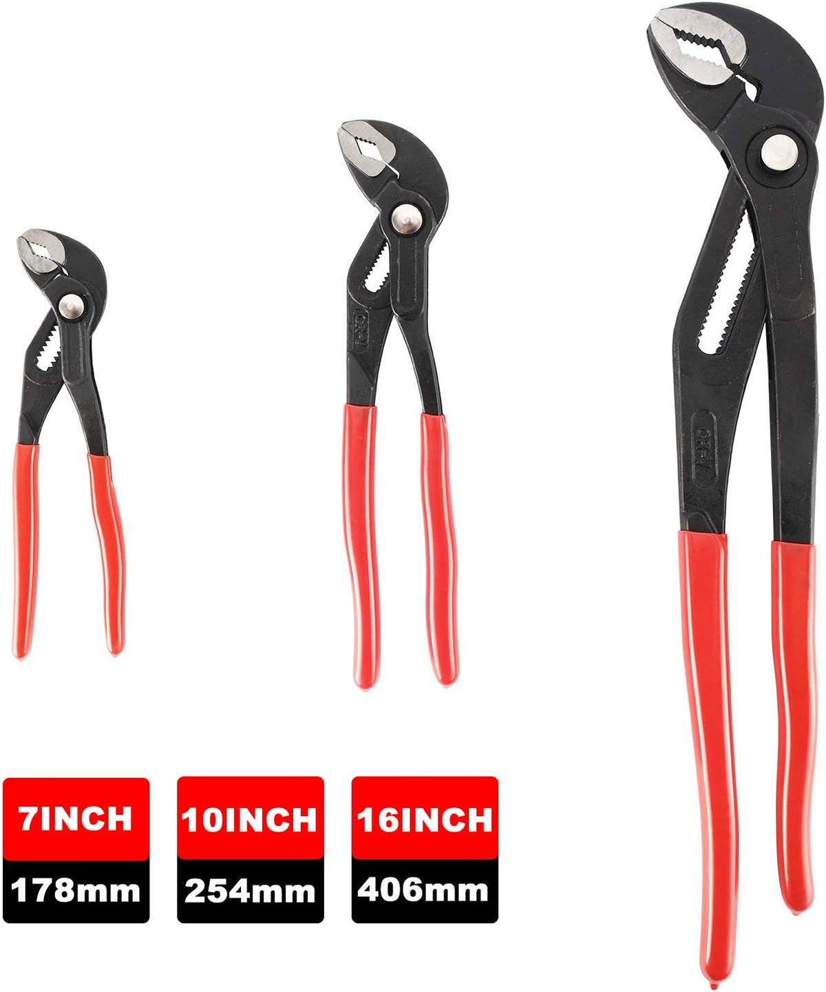 3PCS Water Pump Pliers Set 7Inch, 10Inch, 16Inch F108