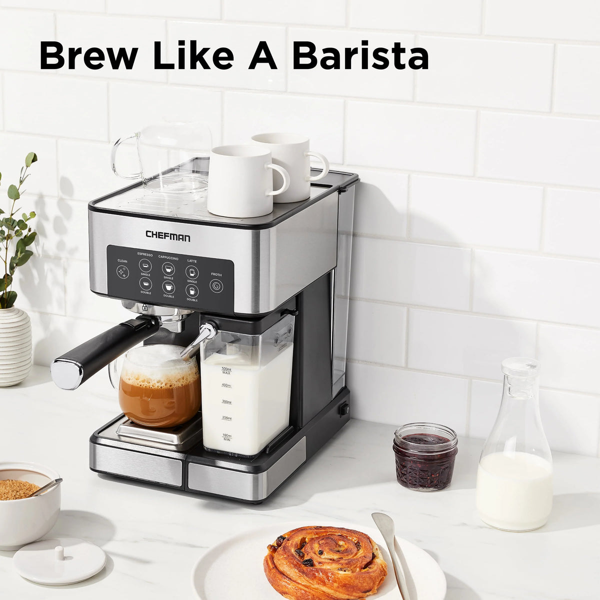 6-in-1 Espresso Machine with Milk Frother I81822