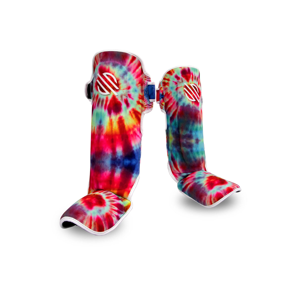 Purple Swirl Hook & Loop Shin Guards Z389