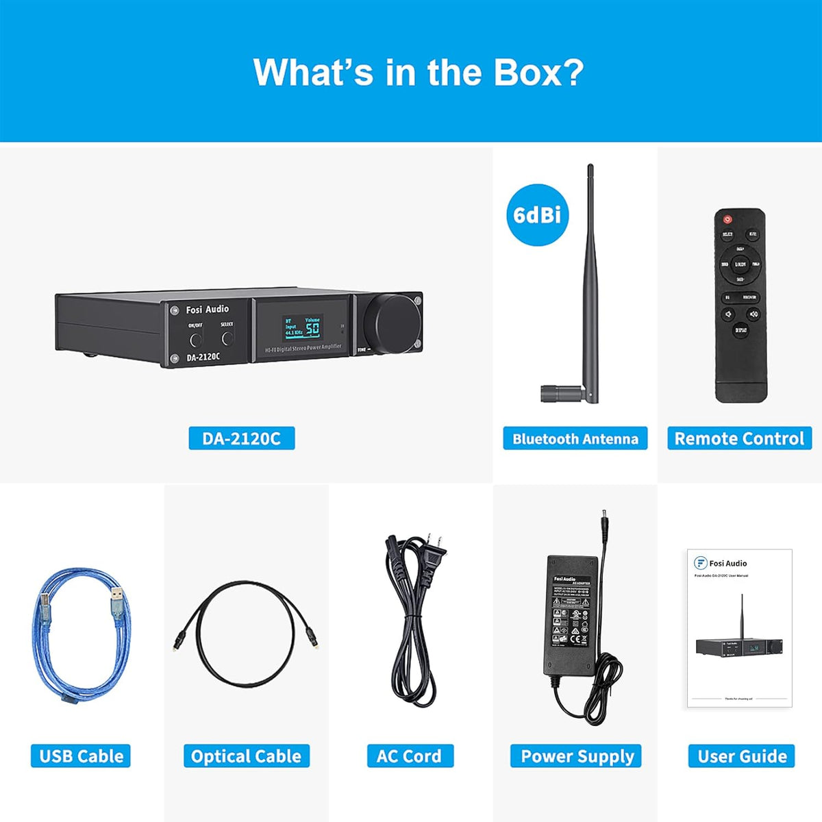Bluetooth 5.0 Stereo Amplifier 240W 2.1 Channel Class D Compact Mini Power Amp C625