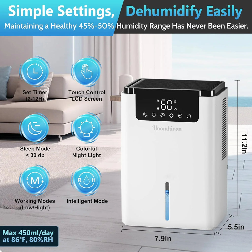 68 oz Portable Dehumidifier with Touch Control LCD Screen I952294