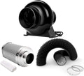 4 Inch 195 CFM Inline Fan, Carbon Filter, 8 Feet Flexible Ducting, Pack of 2 V579