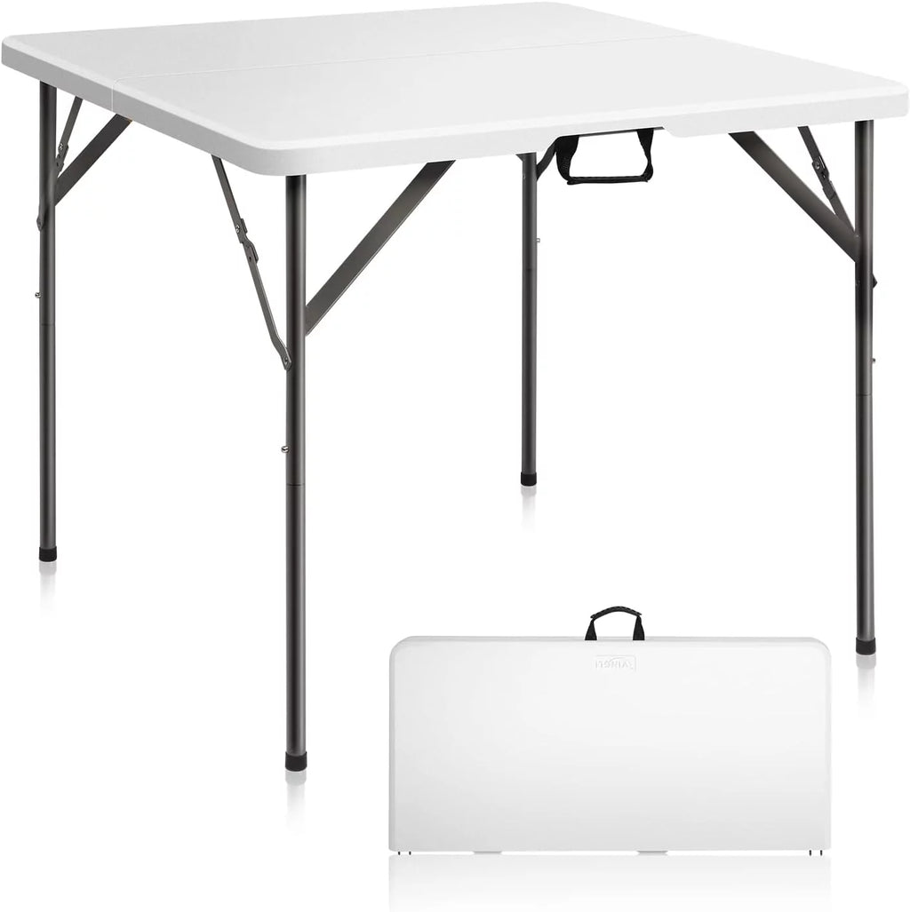 34" White Granite Bi-Folding Plastic Table A129269