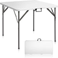 34" White Granite Bi-Folding Plastic Table A129269
